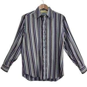Robert Graham Multicolor Striped Long Sleeve Button Front Shirt Men’s Medium